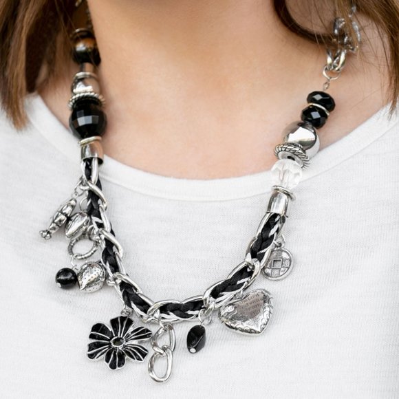 NWT Charmed I Am Sure black charm necklace set - Picture 2 of 5